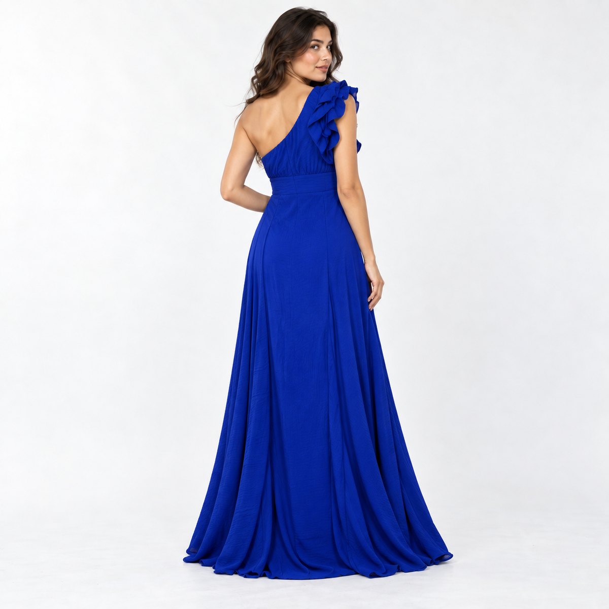 Vestido Longo Ombro Unico com Fenda